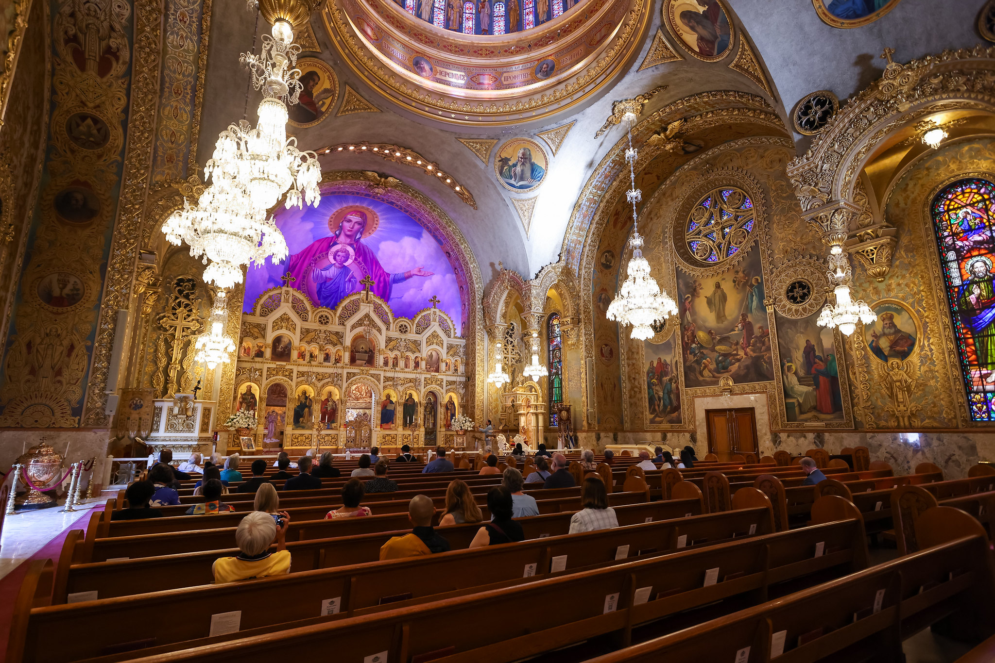 Gathering at a cathedral for the Guibord Gala